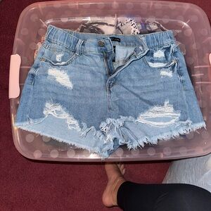 Sincerely Jules Light Blue Distressed Denim Shorts
